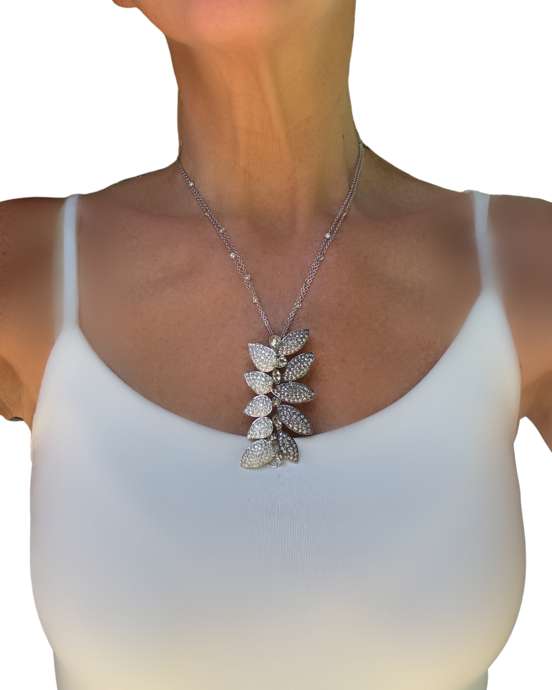 15.50cttw Designer Diamond 14K/18K White Gold Necklace