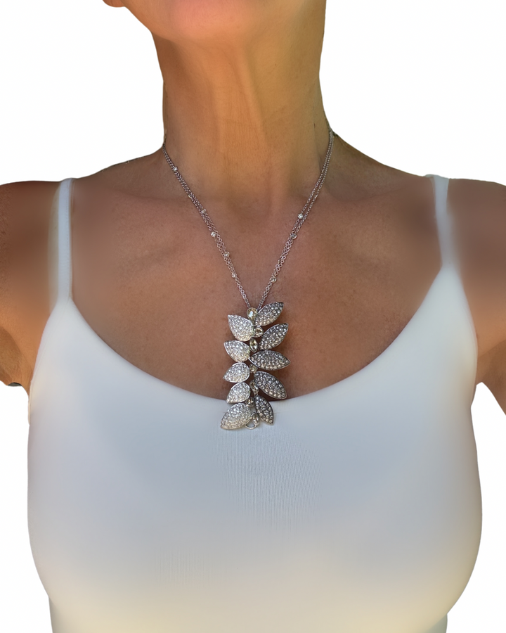 15.50cttw Designer Diamond 14K/18K White Gold Necklace