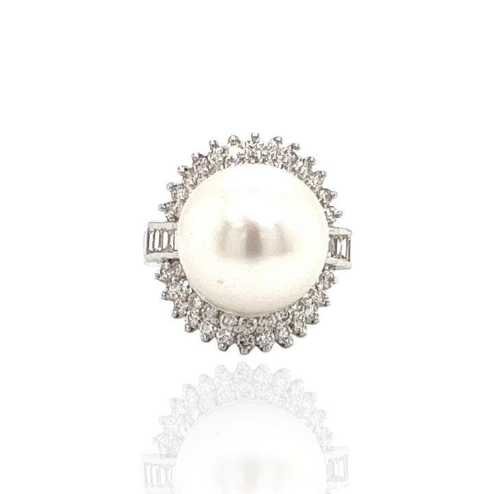 South Sea Pearl, 18K Gold and Diamond Ring