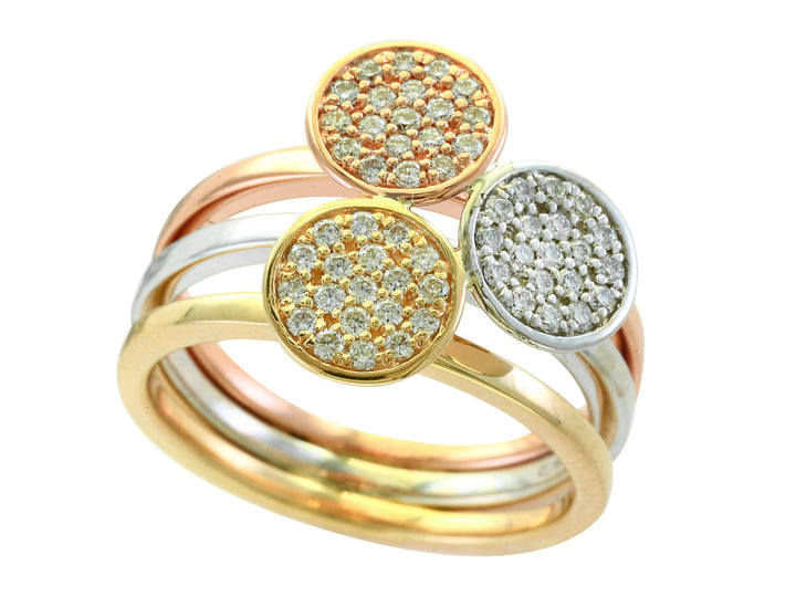 Effy Diamond and 14K White/Yellow/Rose Gold Ring