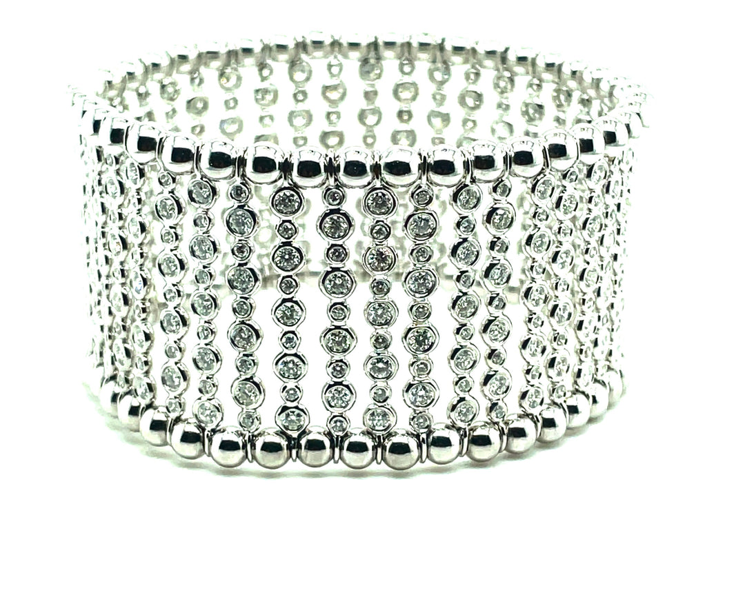 Diamond and 18K White Gold Stretch Bracelet