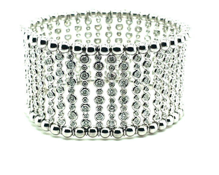 Diamond and 18K White Gold Stretch Bracelet