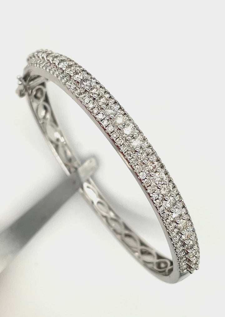 Diamond and 14K White Gold Bangle