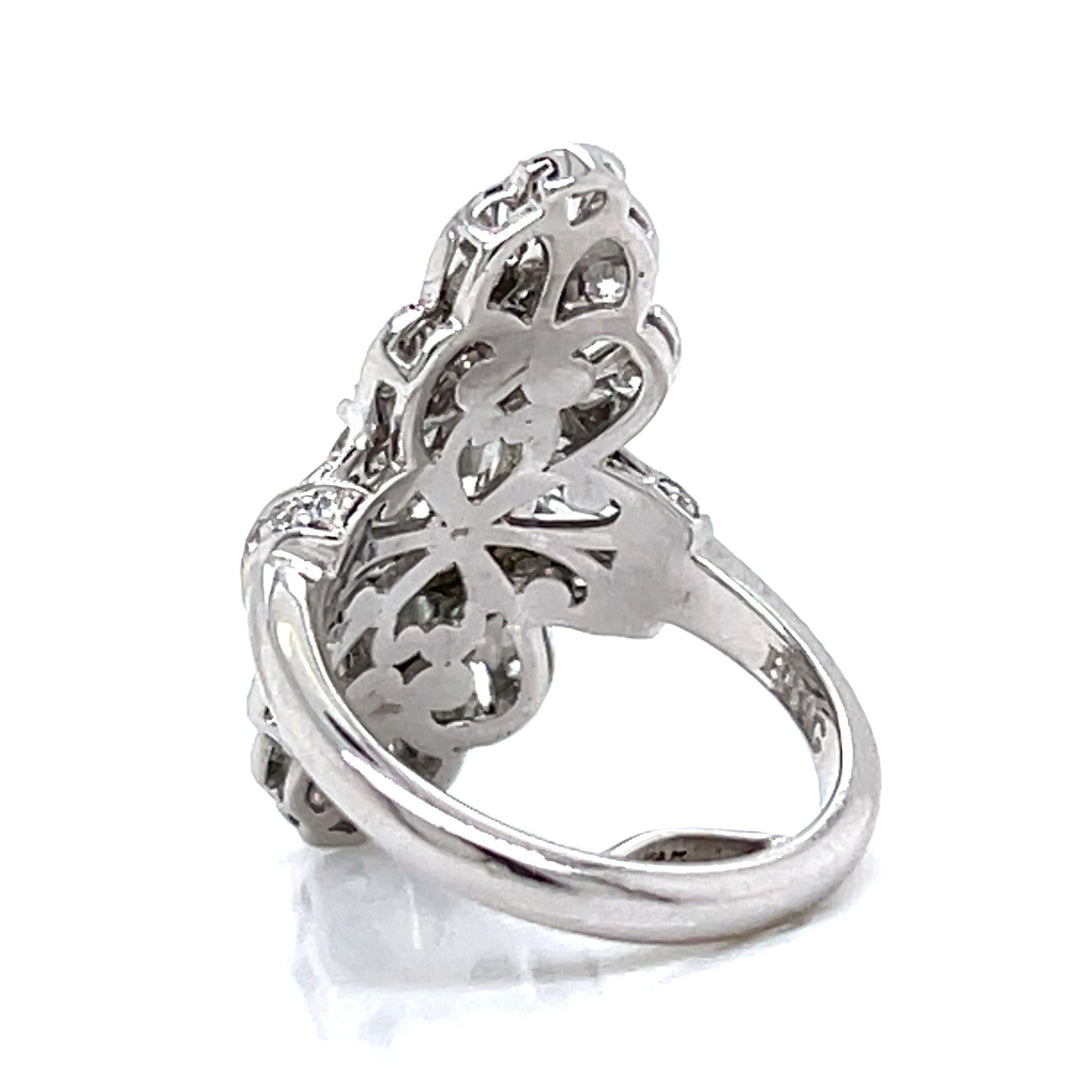 (GIA) 2.95cttw Diamond Filigree Platinum Ring
