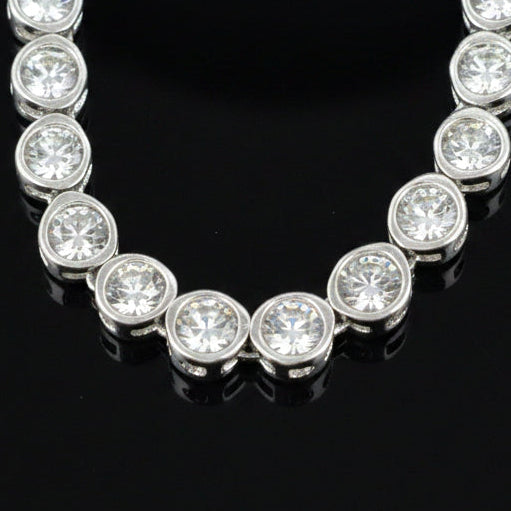 Designer ECH Contemporary 14.80 cttw Diamond 14K White Gold Graduated Necklace