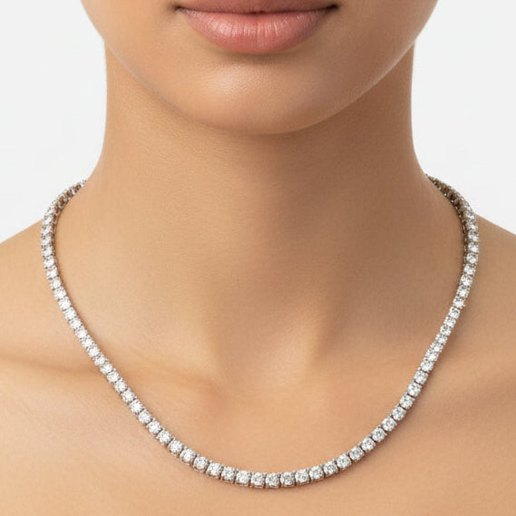 Designer ECH Contemporary 12.33 cttw Diamond 14K White Gold Necklace