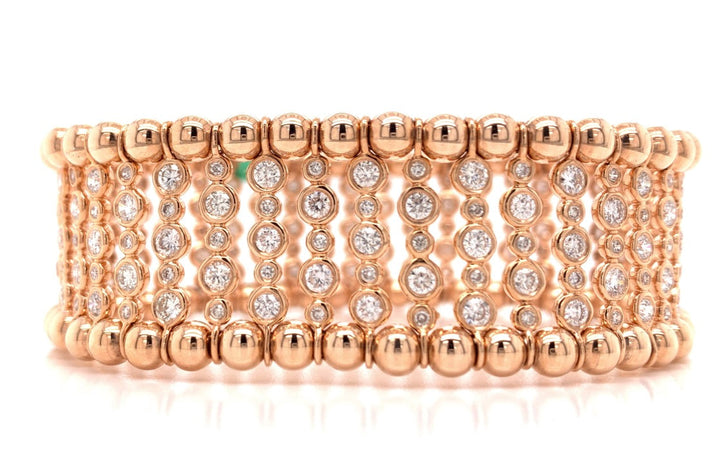 Diamond and 18K Rose Gold Stretch Bracelet