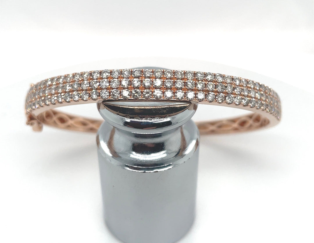 Diamond and 14K Rose Gold Bangle