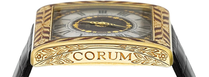 Estate "Piece Unique" One of a Kind Corum 18K Yellow Gold Diamond Enamel Watch