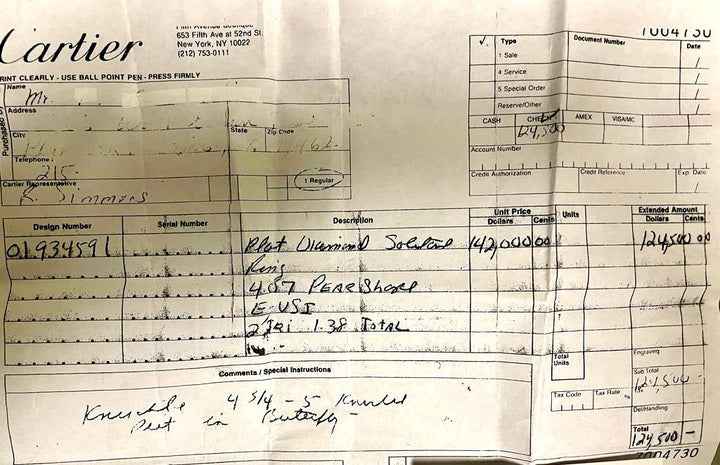 Cartier 4.07ct. Center Diamond and 1.38 cttw Side Trillion Diamond Platinum Engagement Ring (GIA Cert)