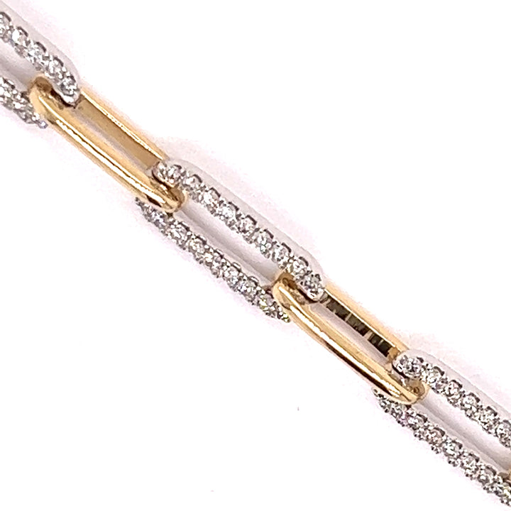Pave Diamond Link-Paper Clip Bracelet