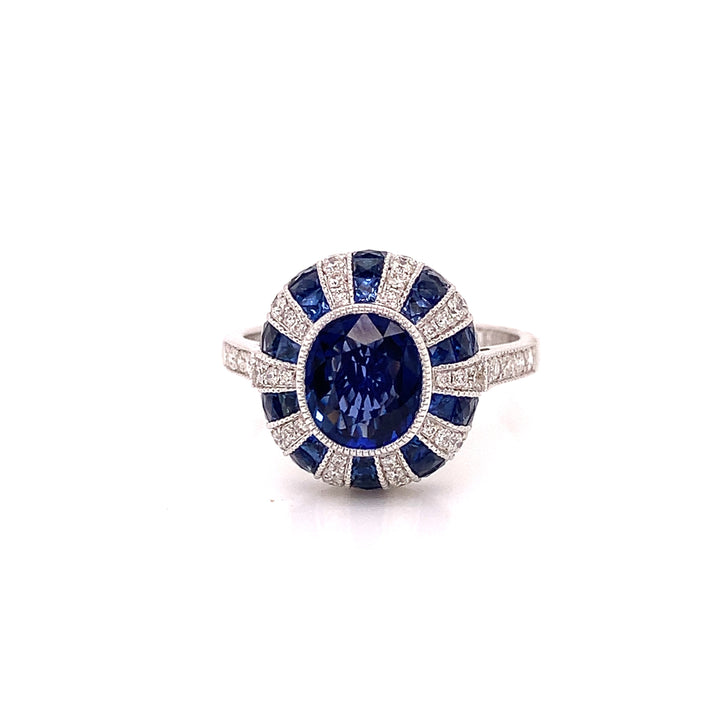 Manhattan Sapphire and Diamond  Ring