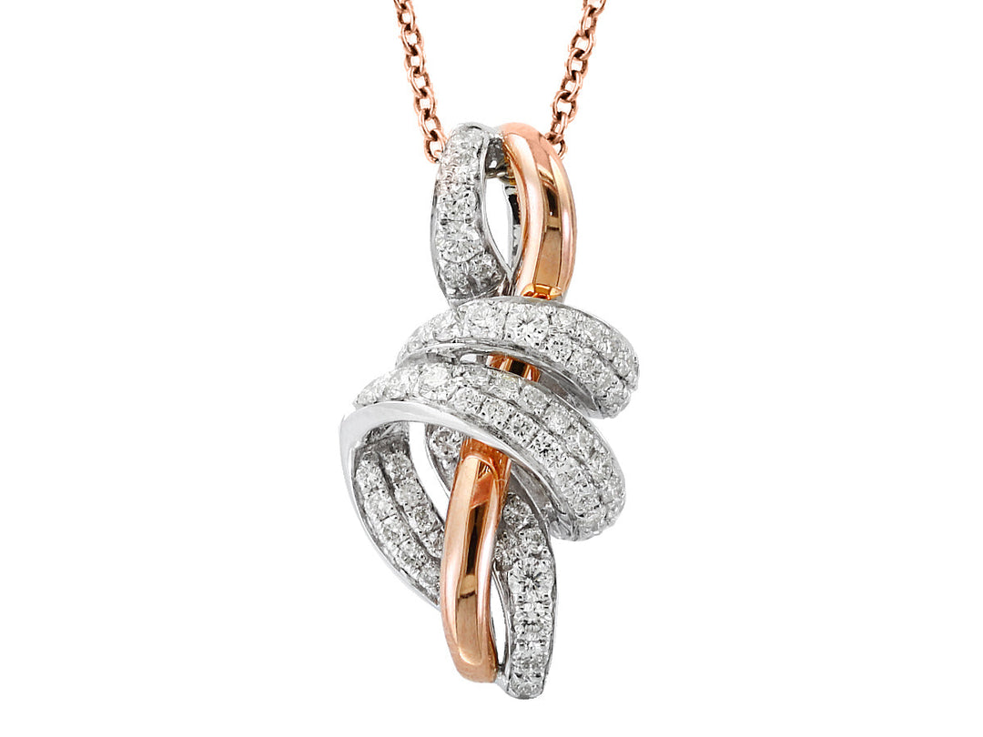 Effy Diamond and 14K White and Rose Gold Necklace