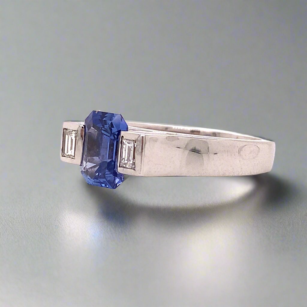 Ceylon Sapphire and Diamond Ring