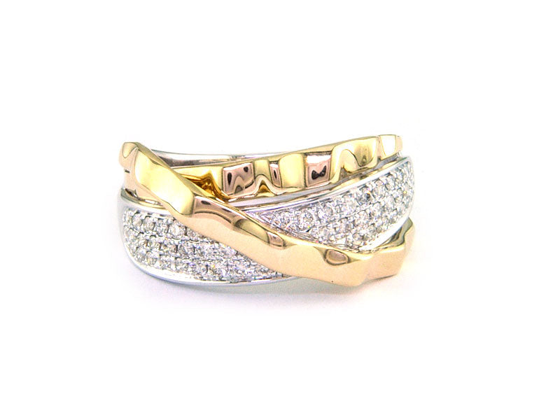 Effy Diamond and 14K White and Yellow Gold Ring
