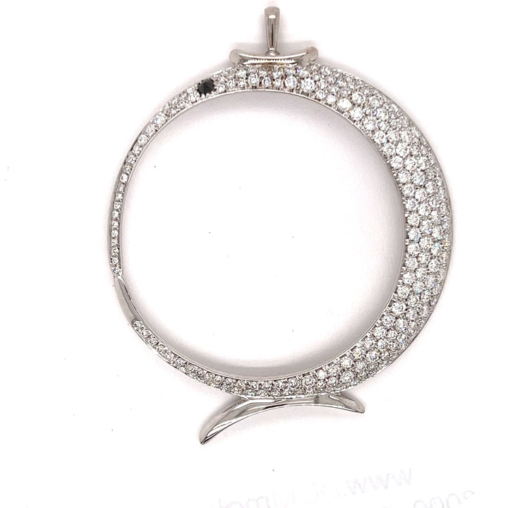 Italian Designer Porrati Diamond and 18K White Gold Pendant