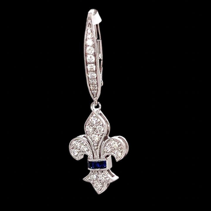 Fleur de Lis Sapphire Earrings