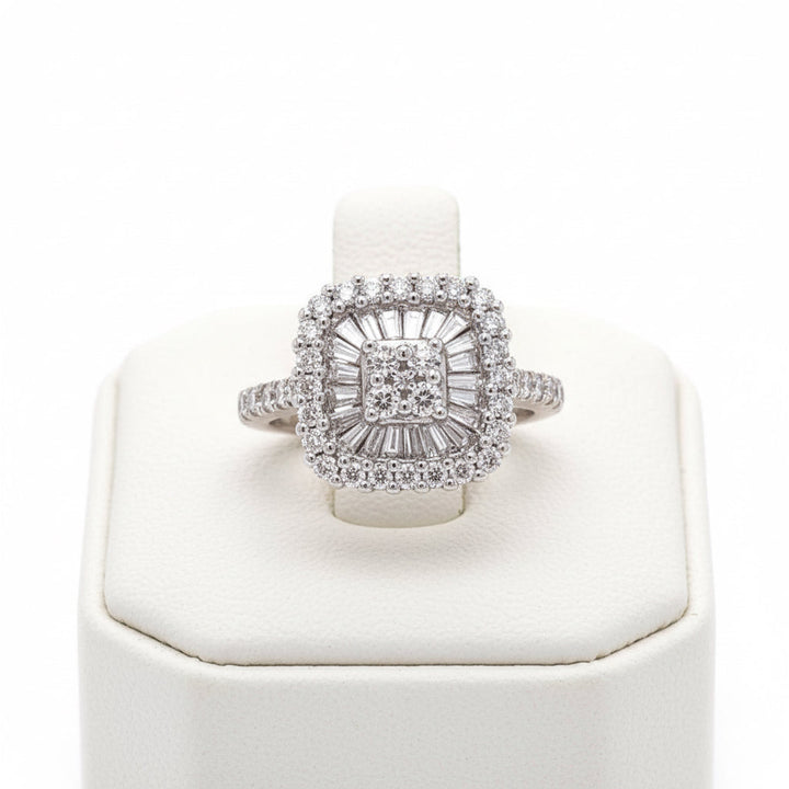 Designer Odelia Diamond 14K White Gold Cluster Ring