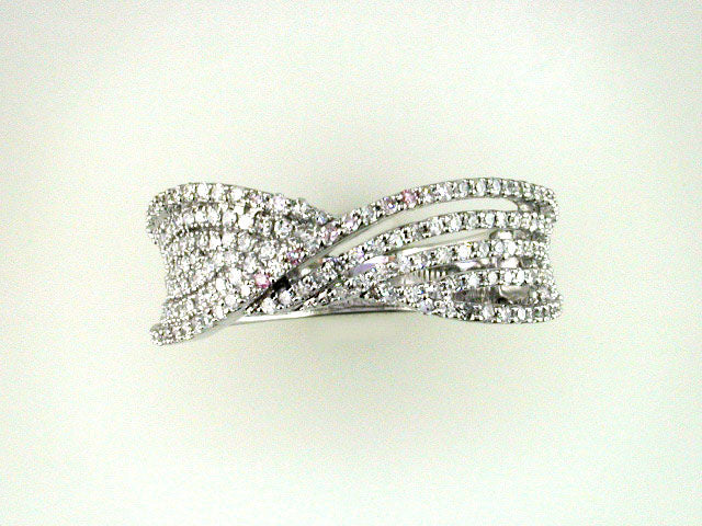 Effy Diamond and 14K White Gold Interlock Ring