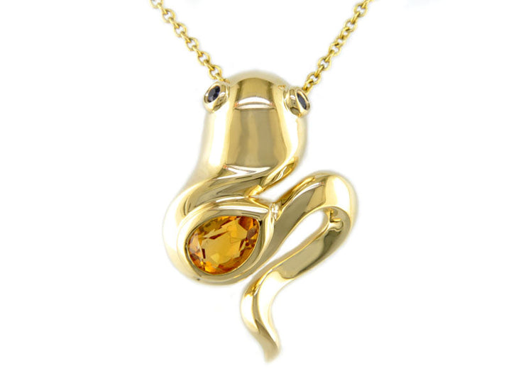 Effy Citrine, Sapphire and 14K Yellow Gold Tadpole Necklace