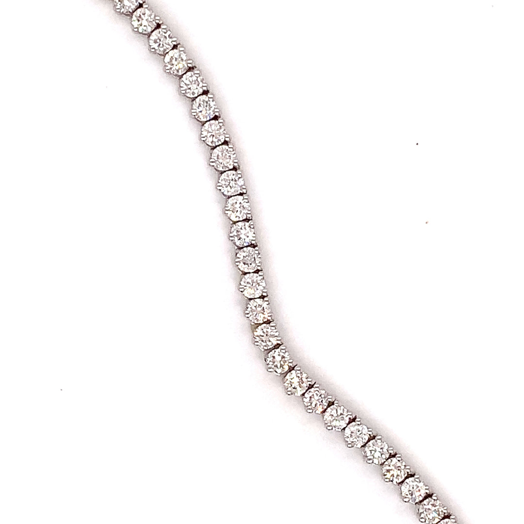 Diamond and 14K White Gold Straight Line Tennis Necklace