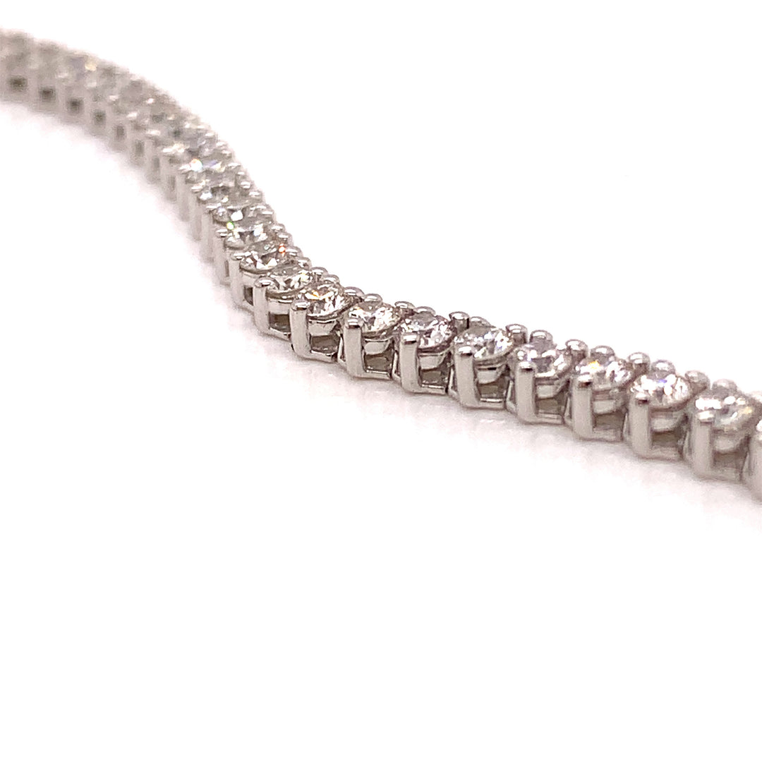 Diamond and 14K White Gold Straight Line Tennis Necklace
