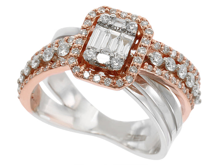 Effy Diamond and White and Rose Gold Ring