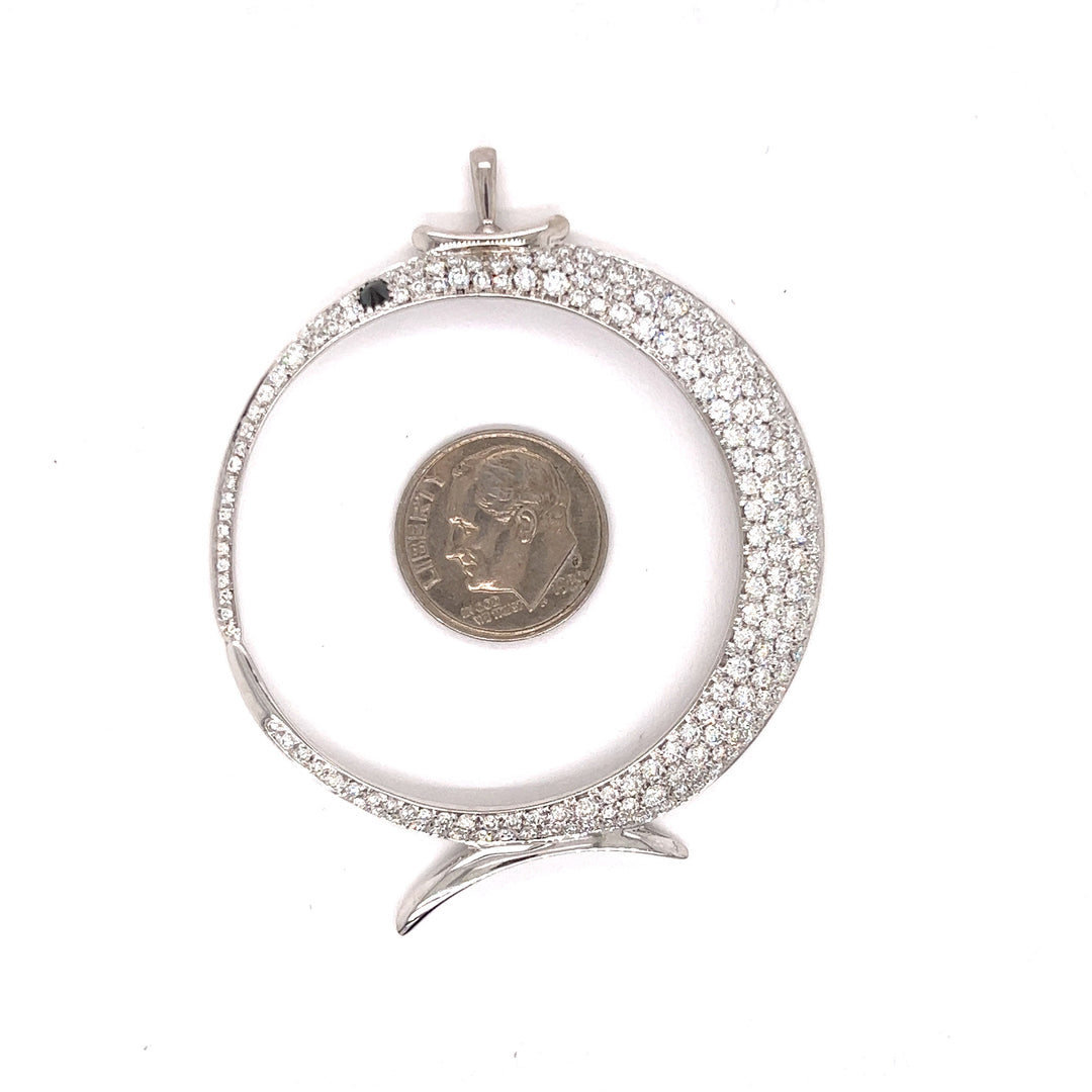 Italian Designer Porrati Diamond and 18K White Gold Pendant