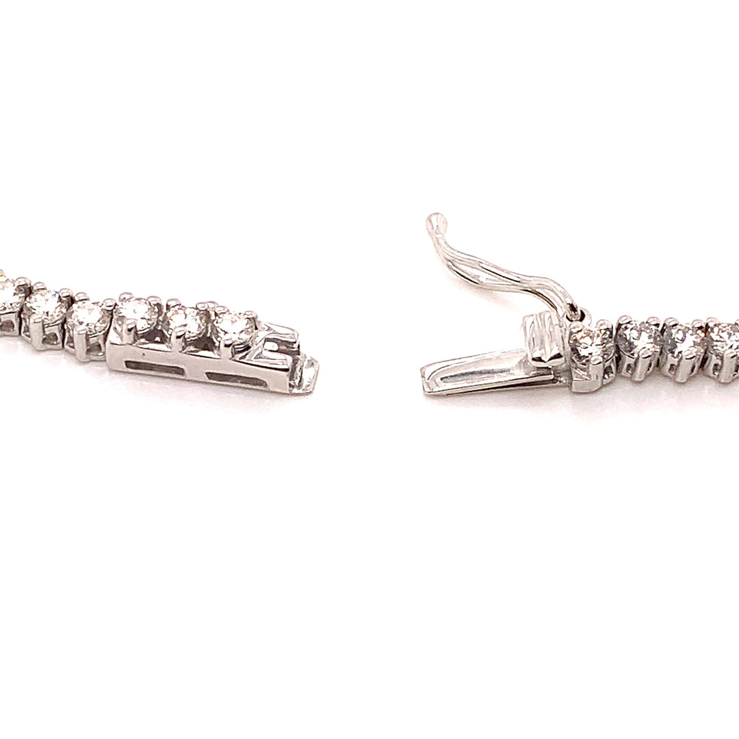 Diamond and 14K White Gold Straight Line Tennis Necklace