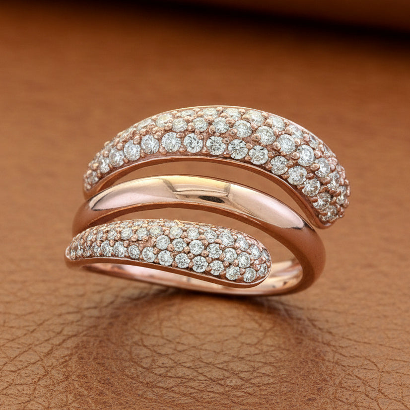 Effy Diamond and 14K Rose Gold Spiral Wrap Ring
