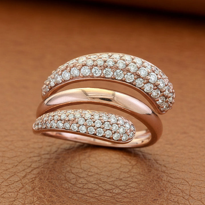 Effy Diamond and 14K Rose Gold Spiral Wrap Ring