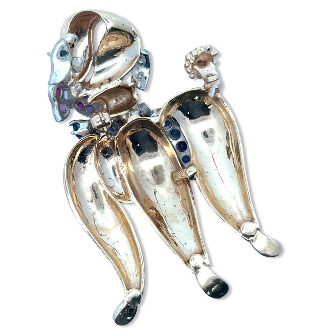 "Dog Show" Diamond, Ruby and Sapphire Pendant/Brooch