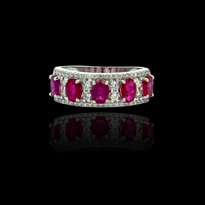 Ruby and Diamond 18K White Gold Ring