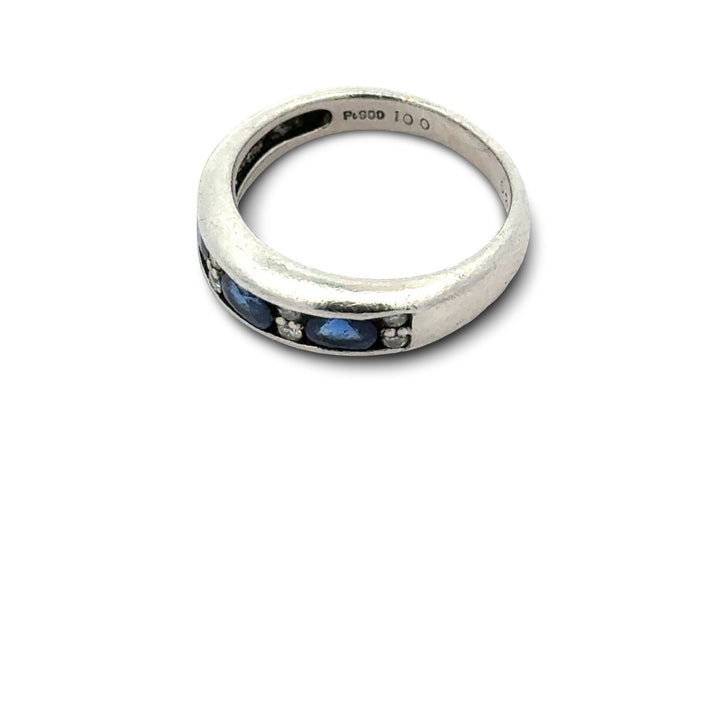 Sapphire and Diamond Platinum Ring