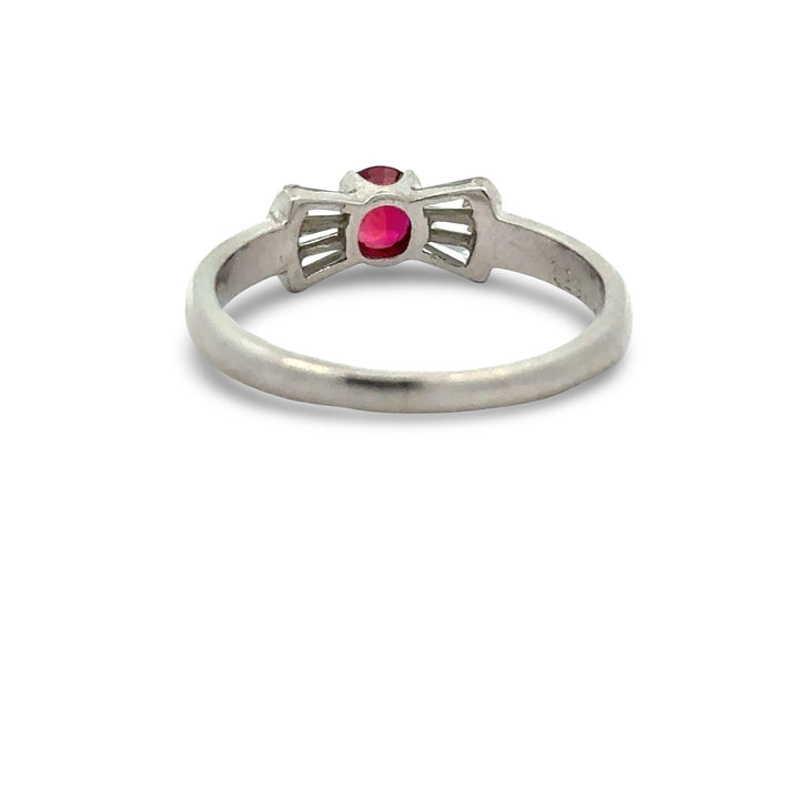 Fine Ruby and Diamond Platinum Ring