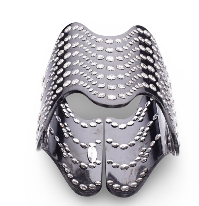 Italian Designer Paola Brussino  44.51cttw Diamond and 18Kt Black Gold Wide Cuff Bangle