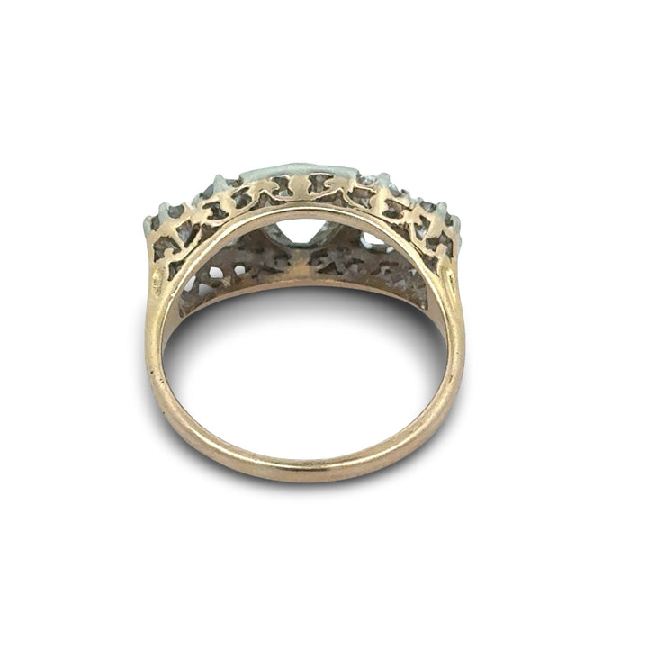 Victorian 1.60cttw. Rose Cut Diamond 18k and Platinum Filigree Ring