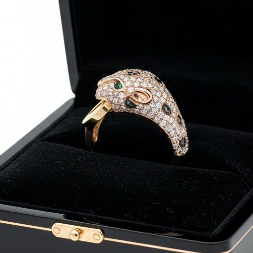 Effy Diamond, Emerald and 14K Rose Gold Panther Ring