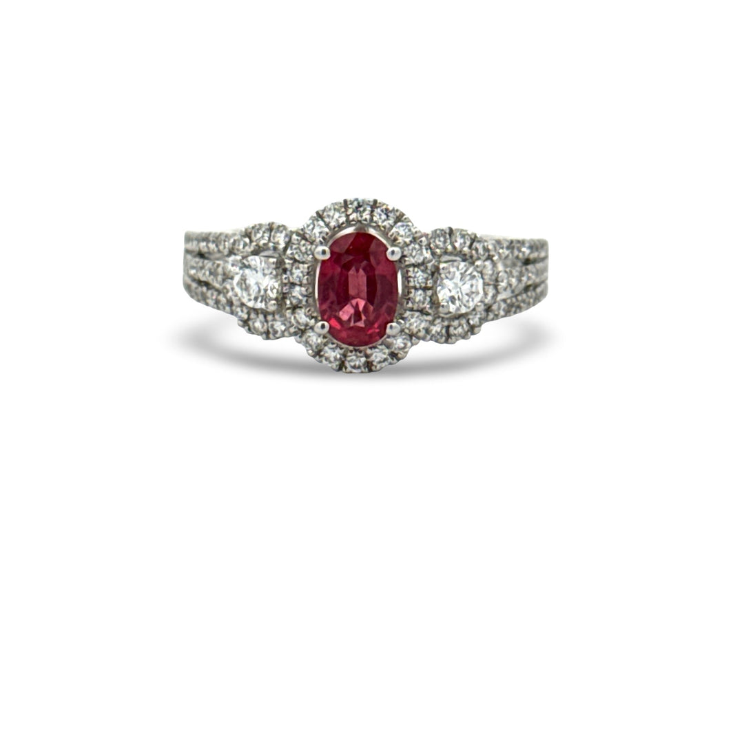 Effy Ruby, Diamond and 18K White Gold Ring