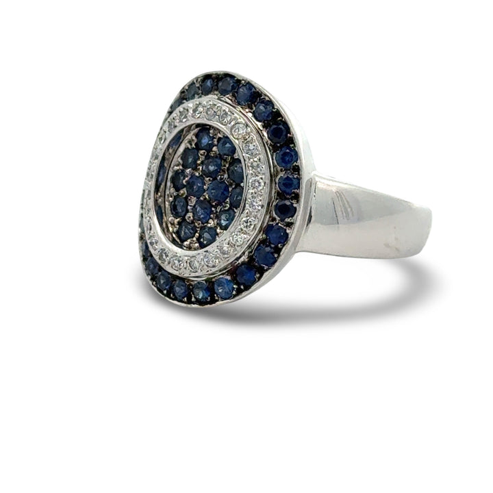 Sapphire and Diamond Platinum Ring