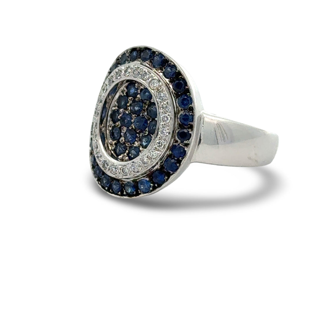 Sapphire and Diamond Platinum Ring
