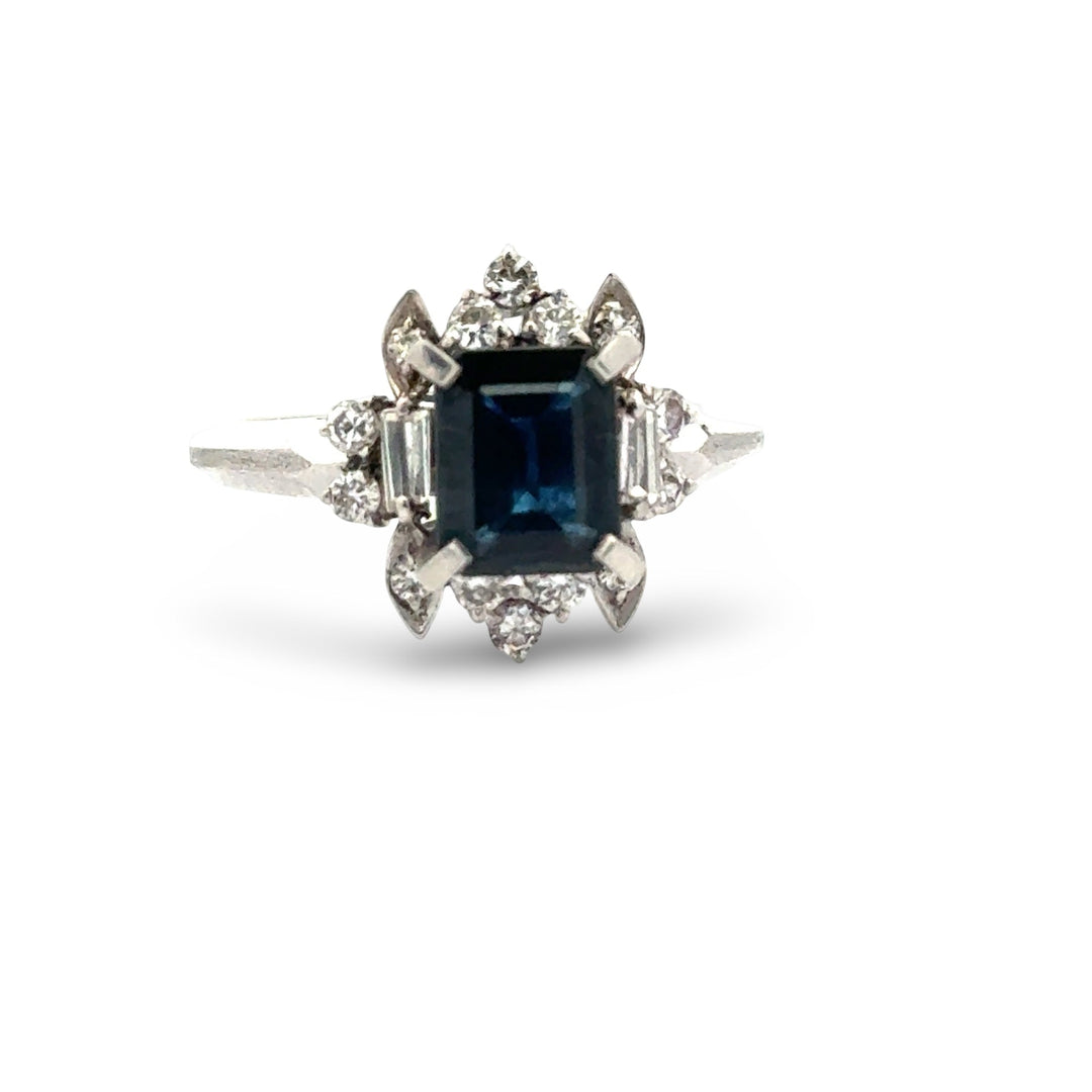 Sapphire and Diamond Platinum Ring