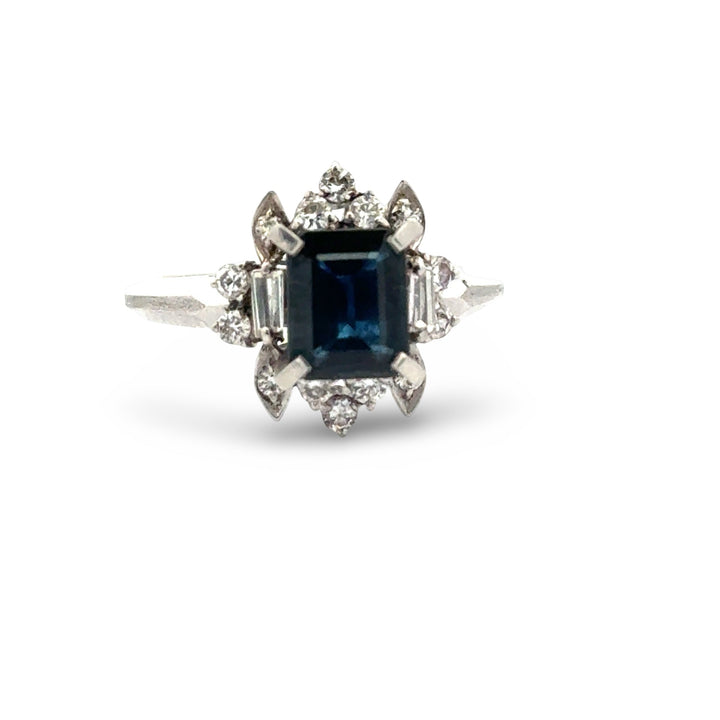 Sapphire and Diamond Platinum Ring