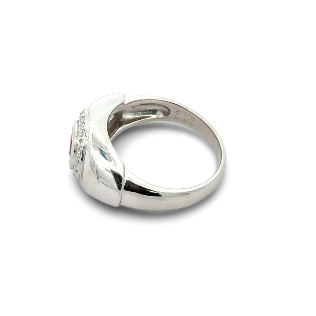 Fine Ruby and Diamond Platinum Ring