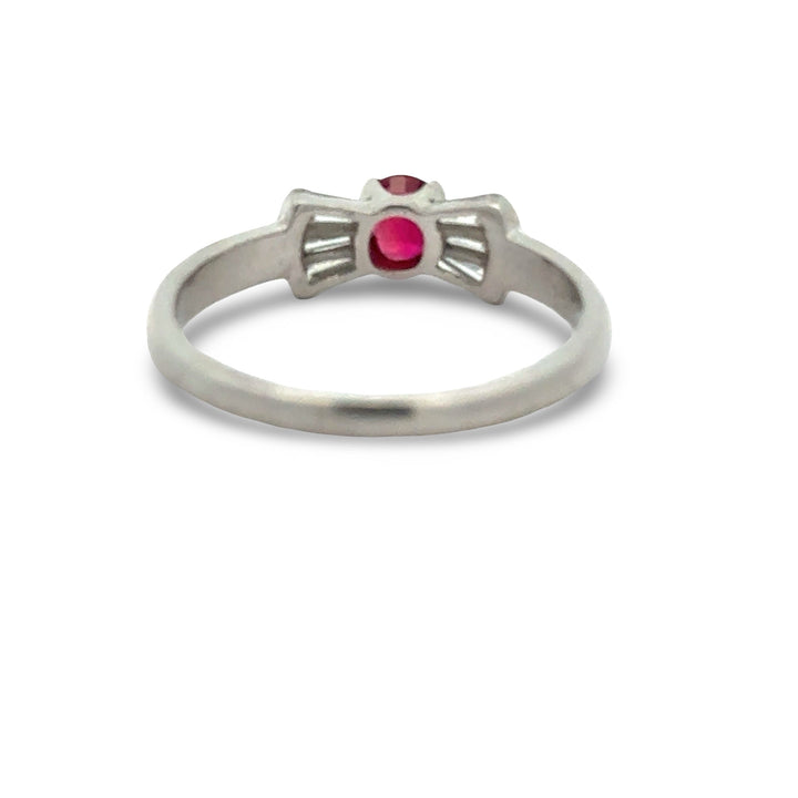 Fine Ruby and Diamond Platinum Ring