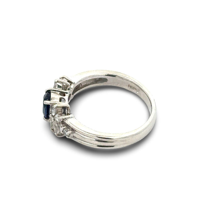 Sapphire and Diamond Platinum Ring
