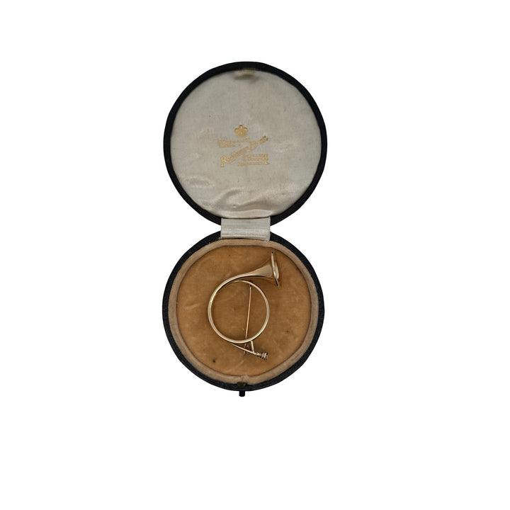 French Horn 14kt Yellow Gold Brooch