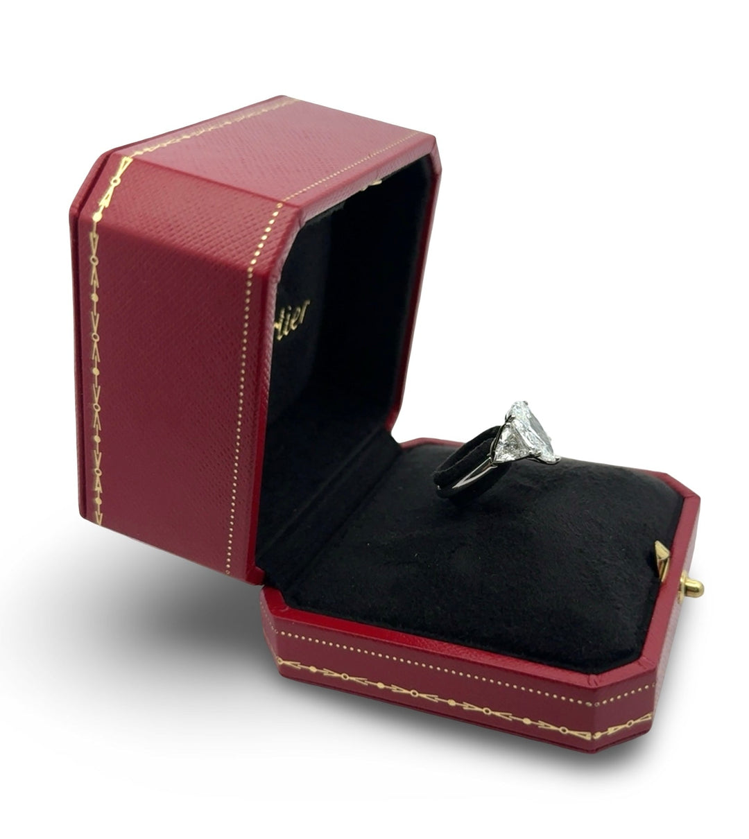 Cartier 4.07ct. Center Diamond and 1.38 cttw Side Trillion Diamond Platinum Engagement Ring (GIA Cert)