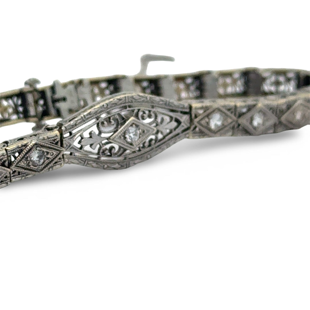 Art Deco Diamond and 14K White Gold Bracelet