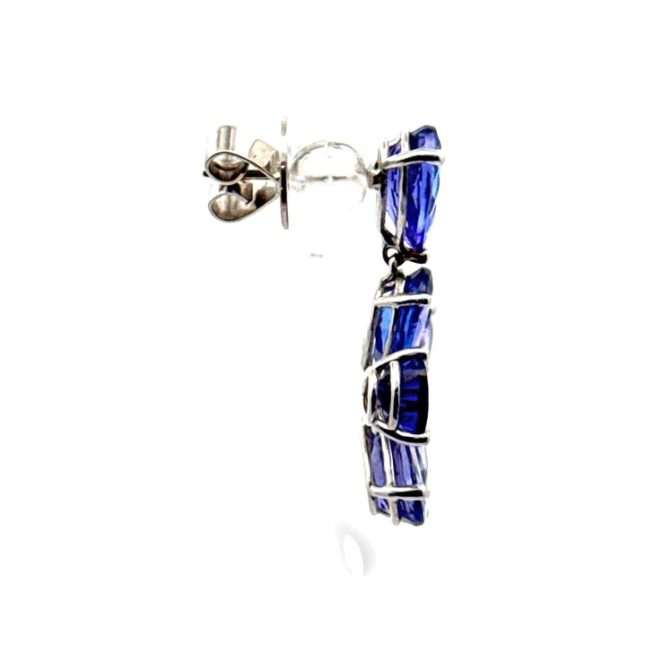 2000's Tanzanite and Diamond Cluster Flower Earrings